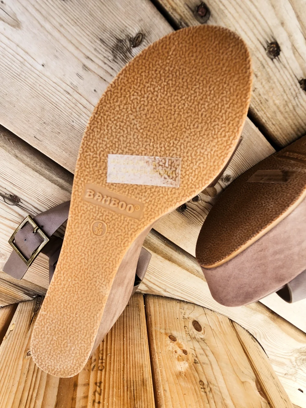Bamboo Women's Platform Wedge Sandals – Size 9